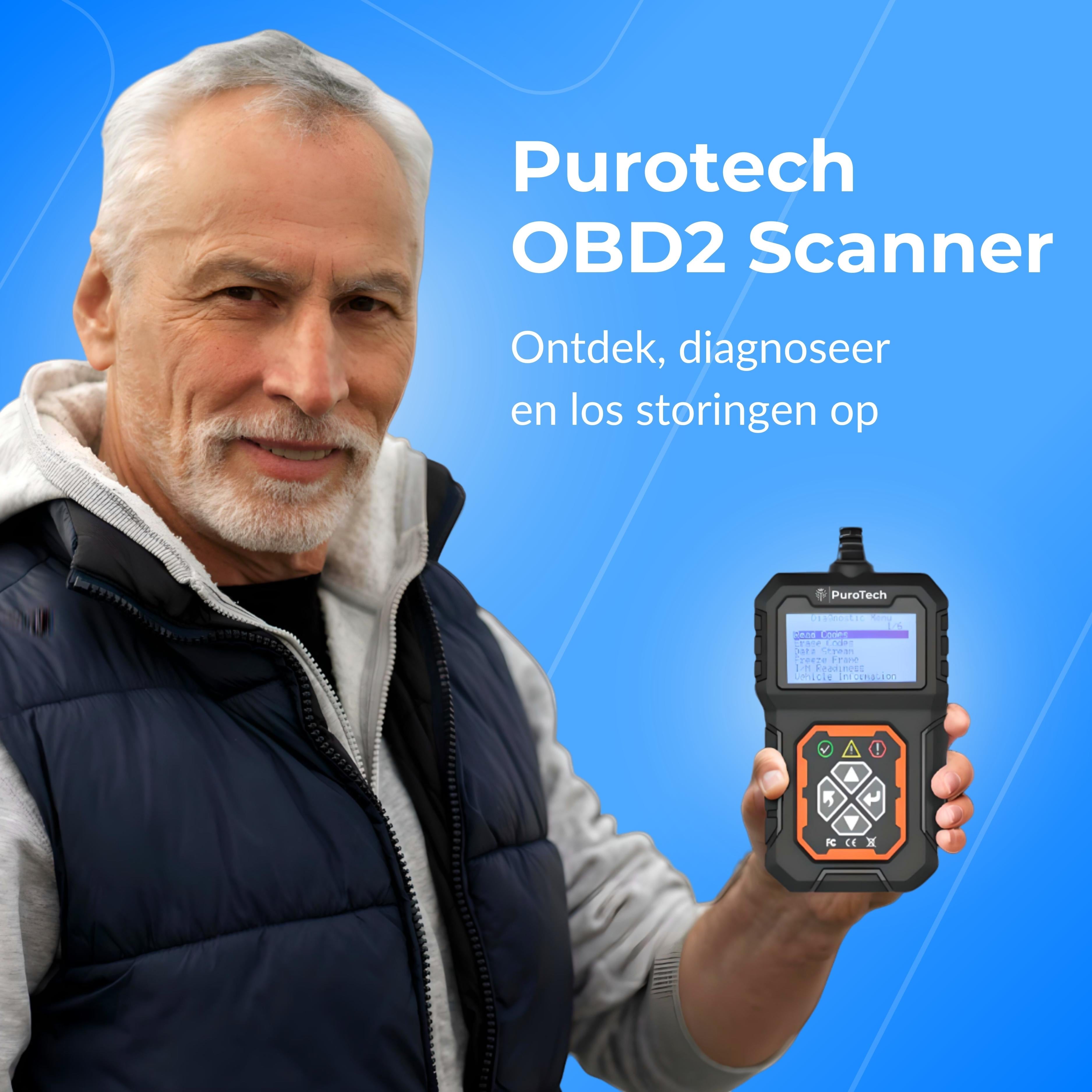 PuroTech OBD2 Scanner - OBD - Diagnosecomputer - Storing Verwijderen - Uitleesapparatuur – Auto Accessoires - Auto Uitlezen - Diagnose apparatuur voor auto's - Motorstoring - Nederlandse Handleiding