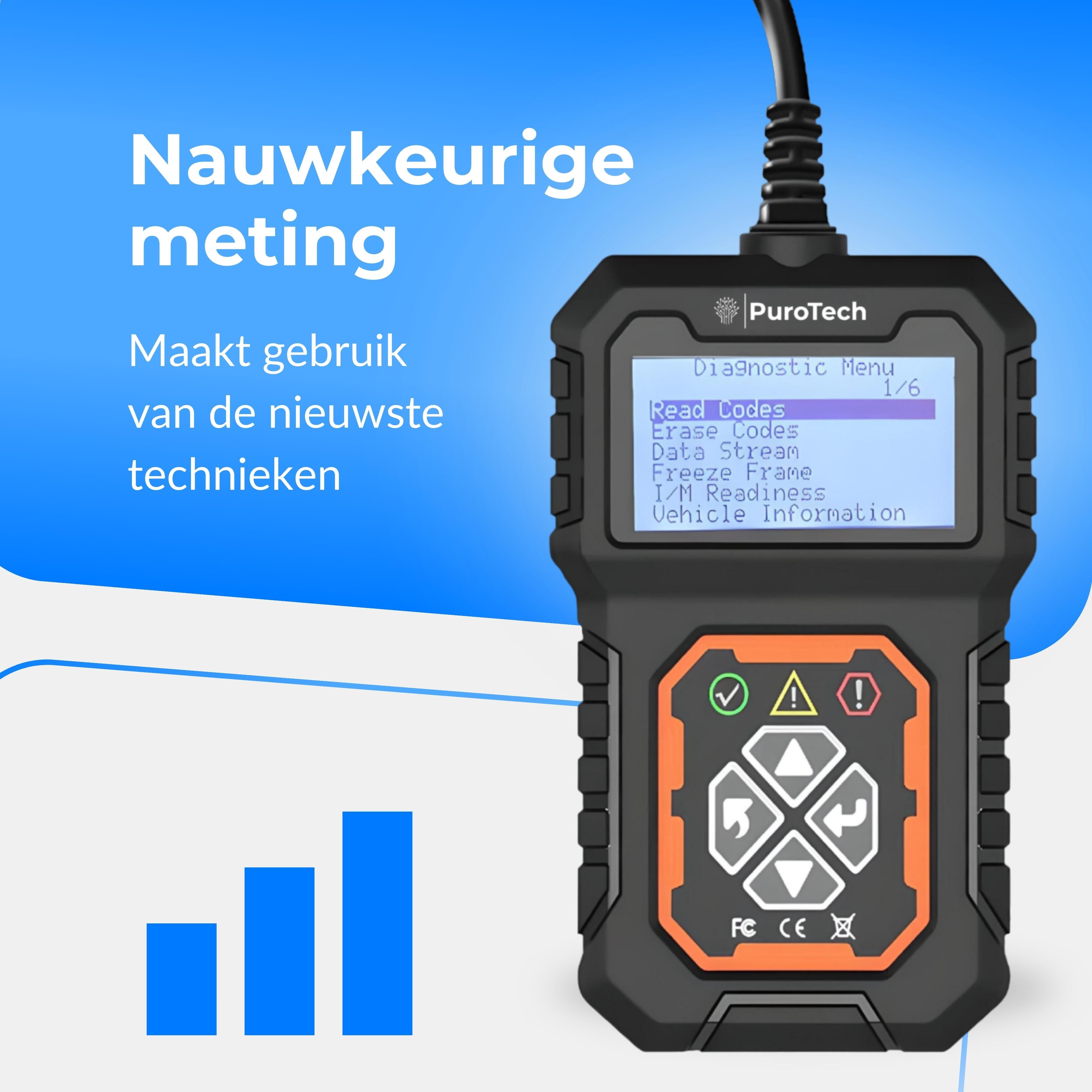 PuroTech OBD2 Scanner - OBD - Diagnosecomputer - Storing Verwijderen - Uitleesapparatuur – Auto Accessoires - Auto Uitlezen - Diagnose apparatuur voor auto's - Motorstoring - Nederlandse Handleiding