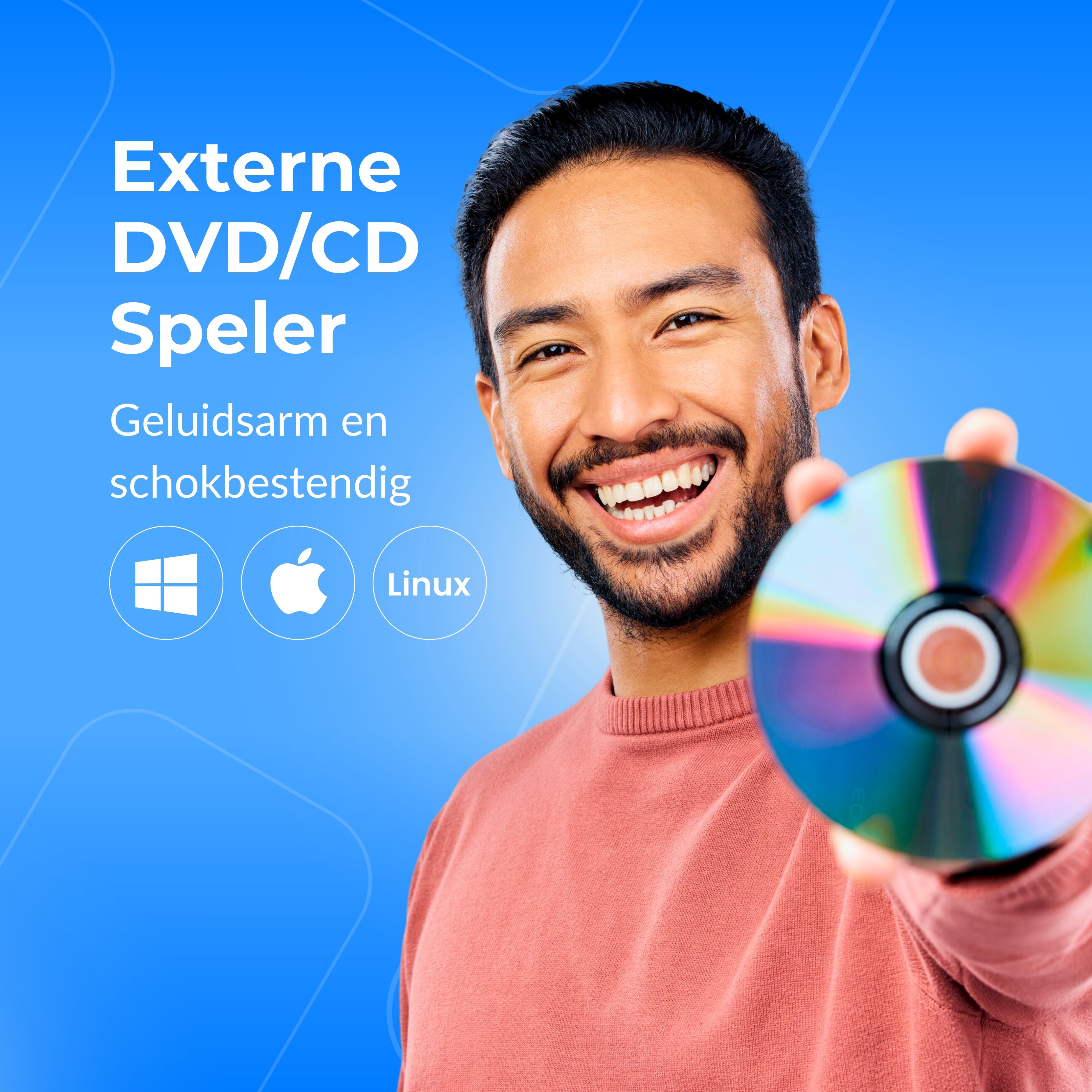 PuroTech - Externe DVD/CD Speler voor Laptop & PC - Brander - Optical Drive - Optische Drive - USB 3.0 Aansluiting - Plug & Play - Windows, MacOS & Linux