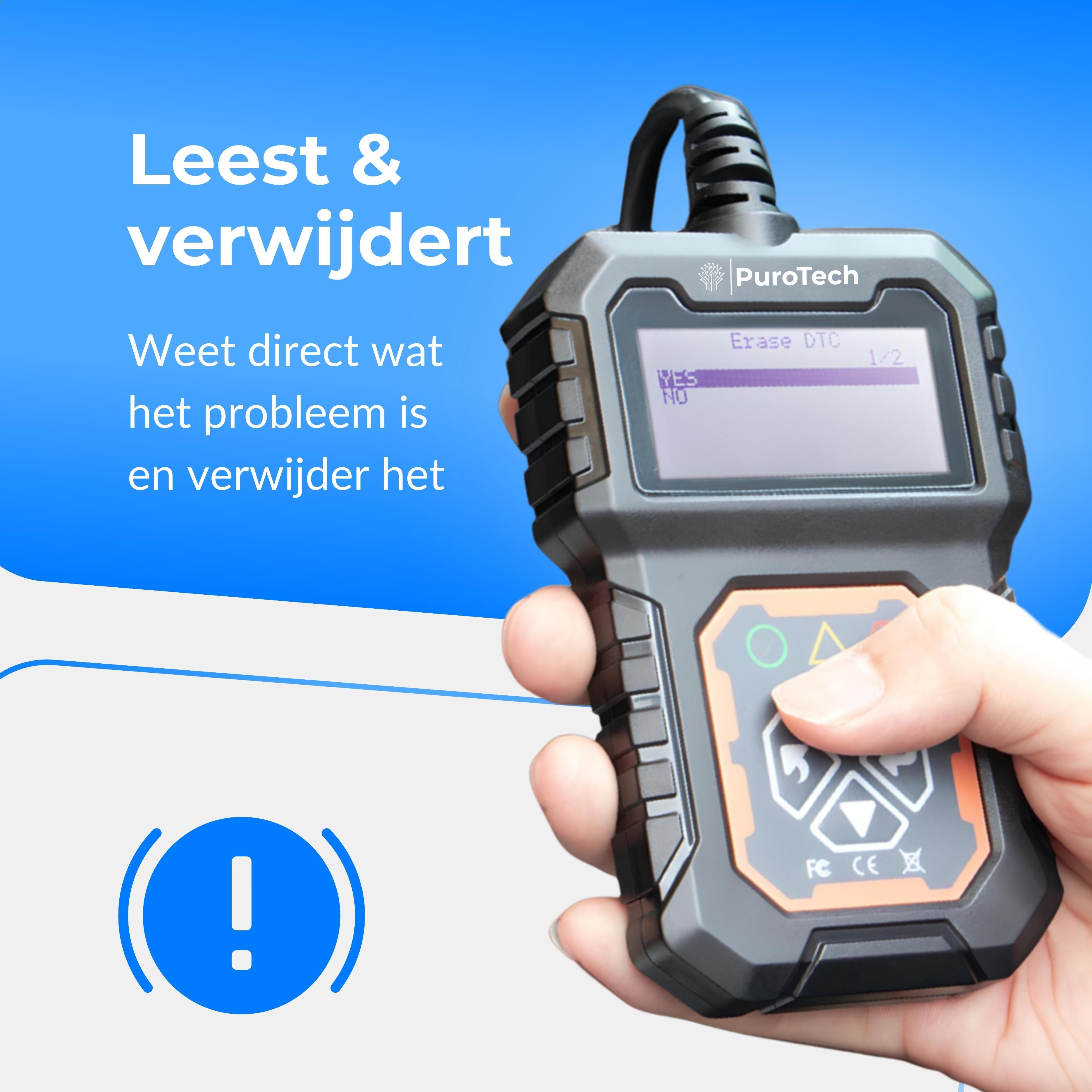 PuroTech OBD2 Scanner - OBD - Diagnosecomputer - Storing Verwijderen - Uitleesapparatuur – Auto Accessoires - Auto Uitlezen - Diagnose apparatuur voor auto's - Motorstoring - Nederlandse Handleiding