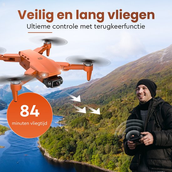 PuroTech Ultra Smart Drone - 4K UHD Camera - Drone Met Camera voor Buiten/Binnen - 4K Full HD Dual Camera - 50x Zoom - 3 Accu's - 84 Minuten Vliegtijd - Foto - Video - Quadcopter