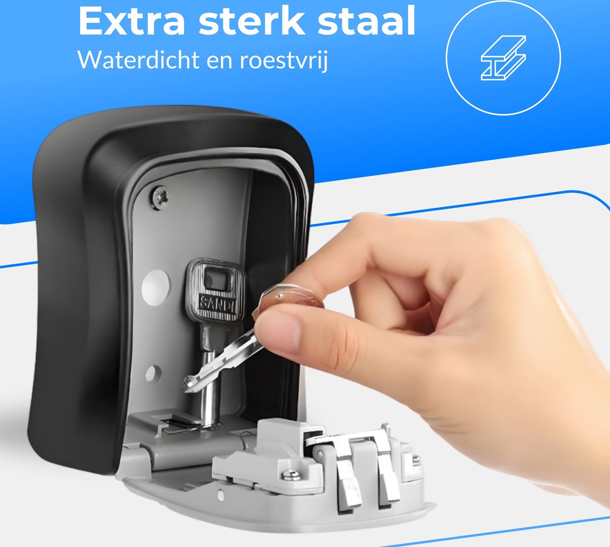 PuroTech Sleutelkluis Met Code - Voor Binnen & Buiten - Cijferslot - Sleutel Kastje - Thuiszorg - Incl. Montageset - Waterdicht en Roestvrij - Sleutelkast