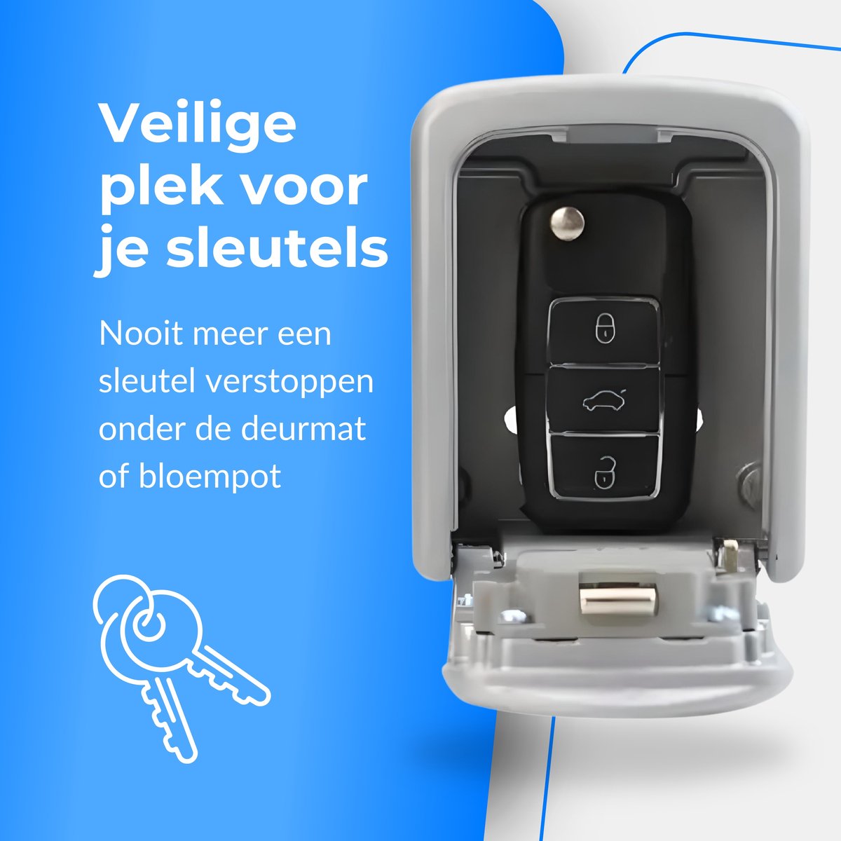 PuroTech Sleutelkluis Met Code - Voor Binnen & Buiten - Cijferslot - Sleutel Kastje - Thuiszorg - Incl. Montageset - Waterdicht en Roestvrij - Sleutelkast