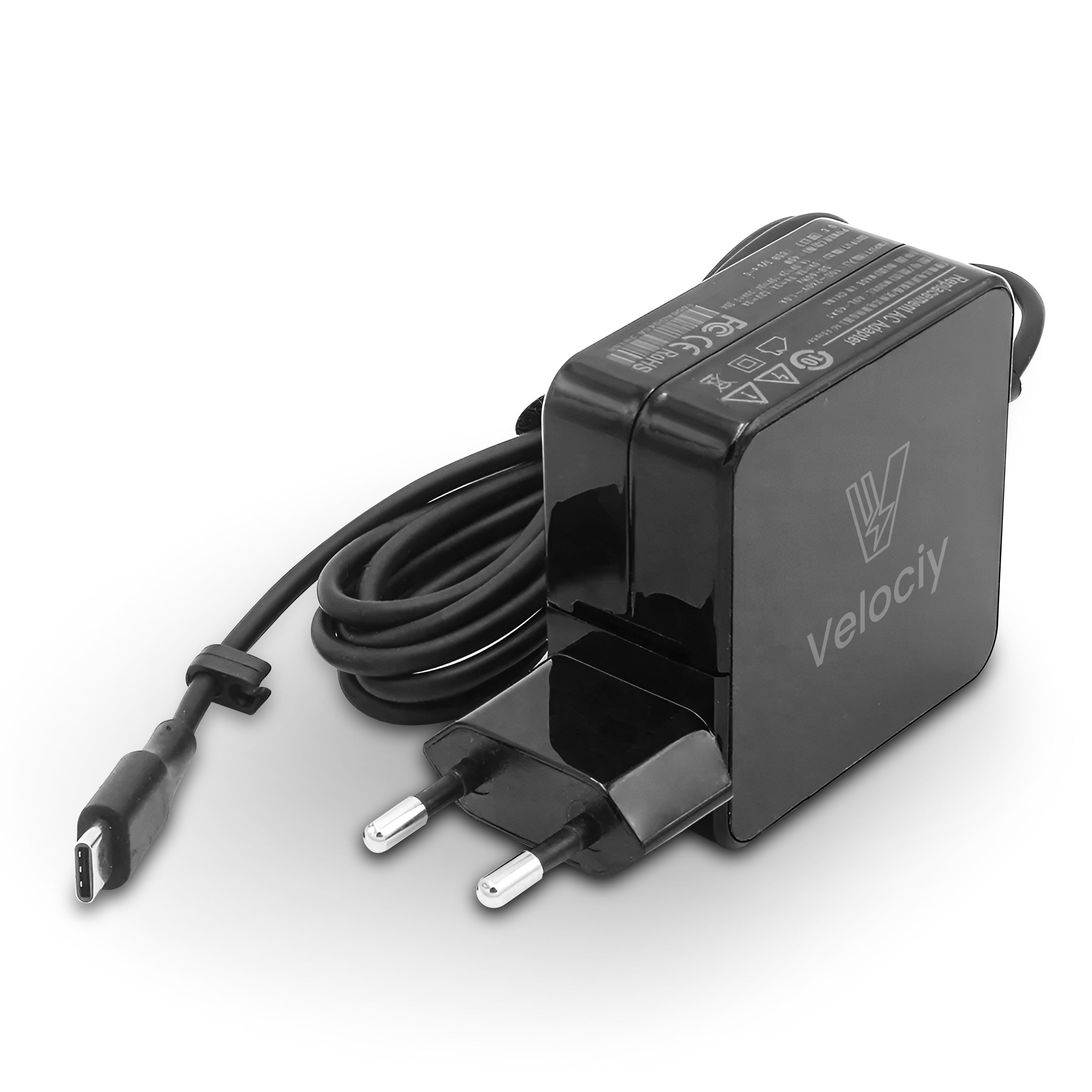 Velociy® USB-C oplader 100W – USB-C adapter – USBC oplader Samsung Geschikt – Universeel o.a. laptops, tablets, telefoons en usb-c hubs – Compact - 2024 Versie