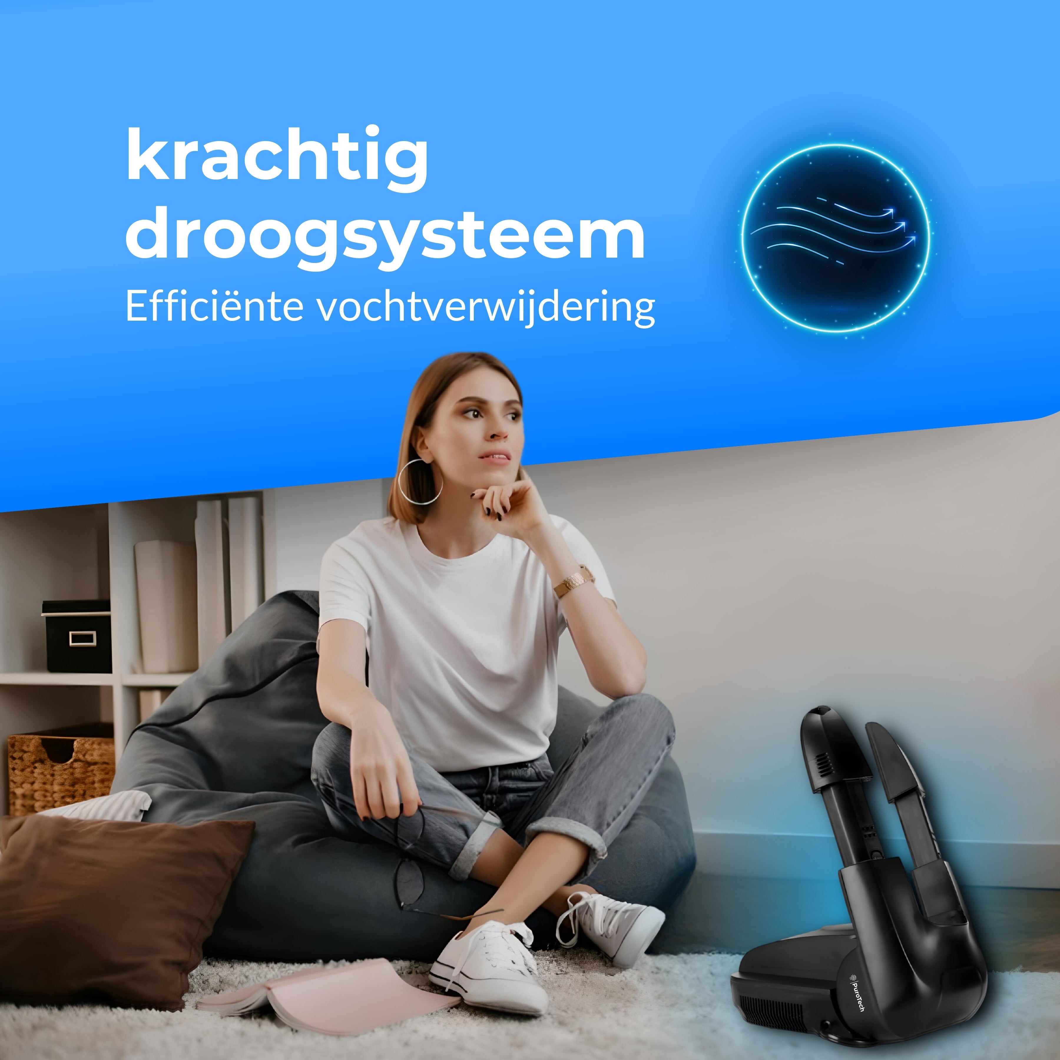 PuroTech - Slimme Schoenendroger - Schoenverfrisser Met Ozonfunctie - Incl. Verlengstuk - Schoendroger met Droogfunctie - Handige Timer - Droge Schoenen - Schoenendroger Elektrisch - Zwart