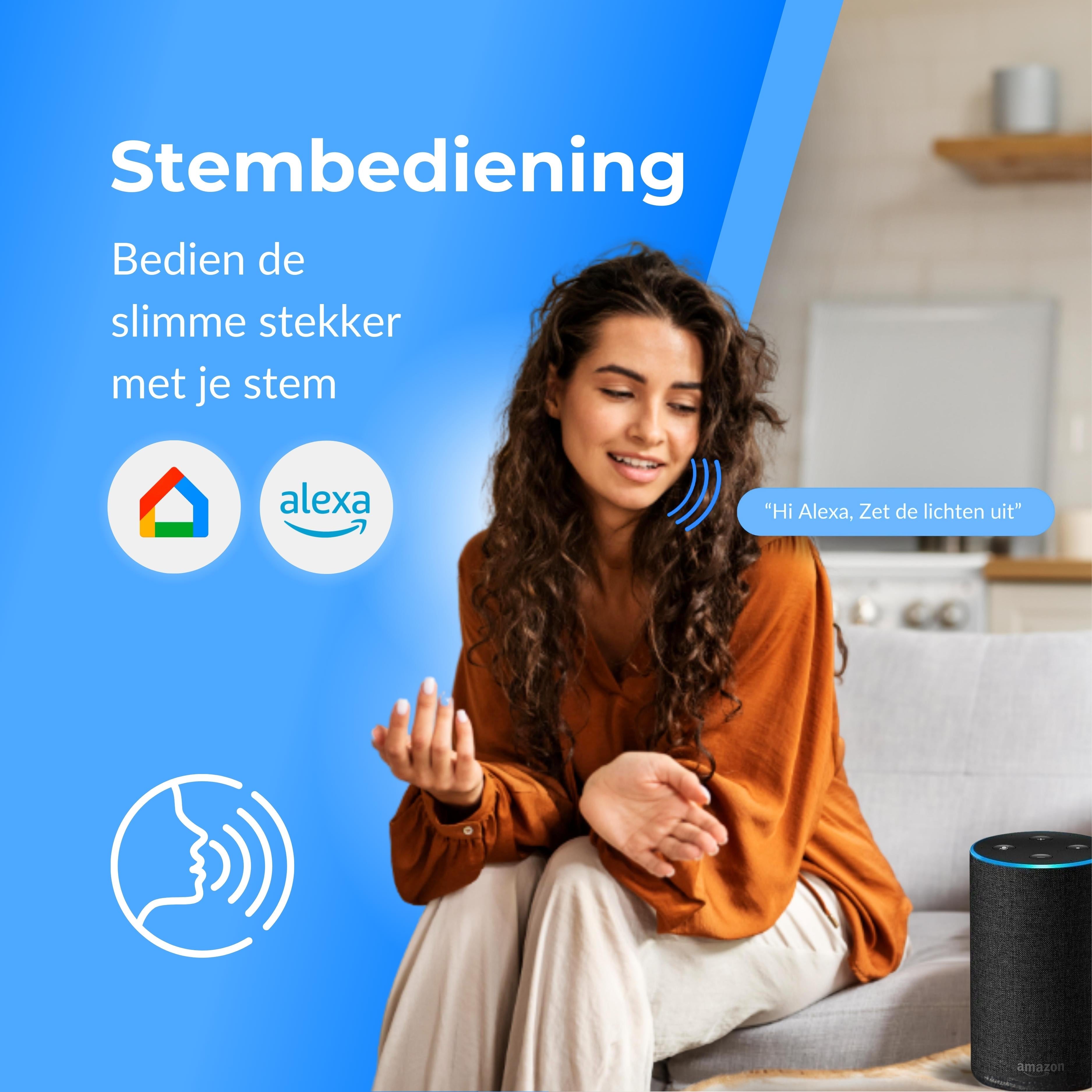 PuroTech Slimme Stekker - Tijdschakelaar & Energiemeter - Smart Plug - Geschikt Voor Alexa / Google Home - Verbruiksmeter - Energiekosten