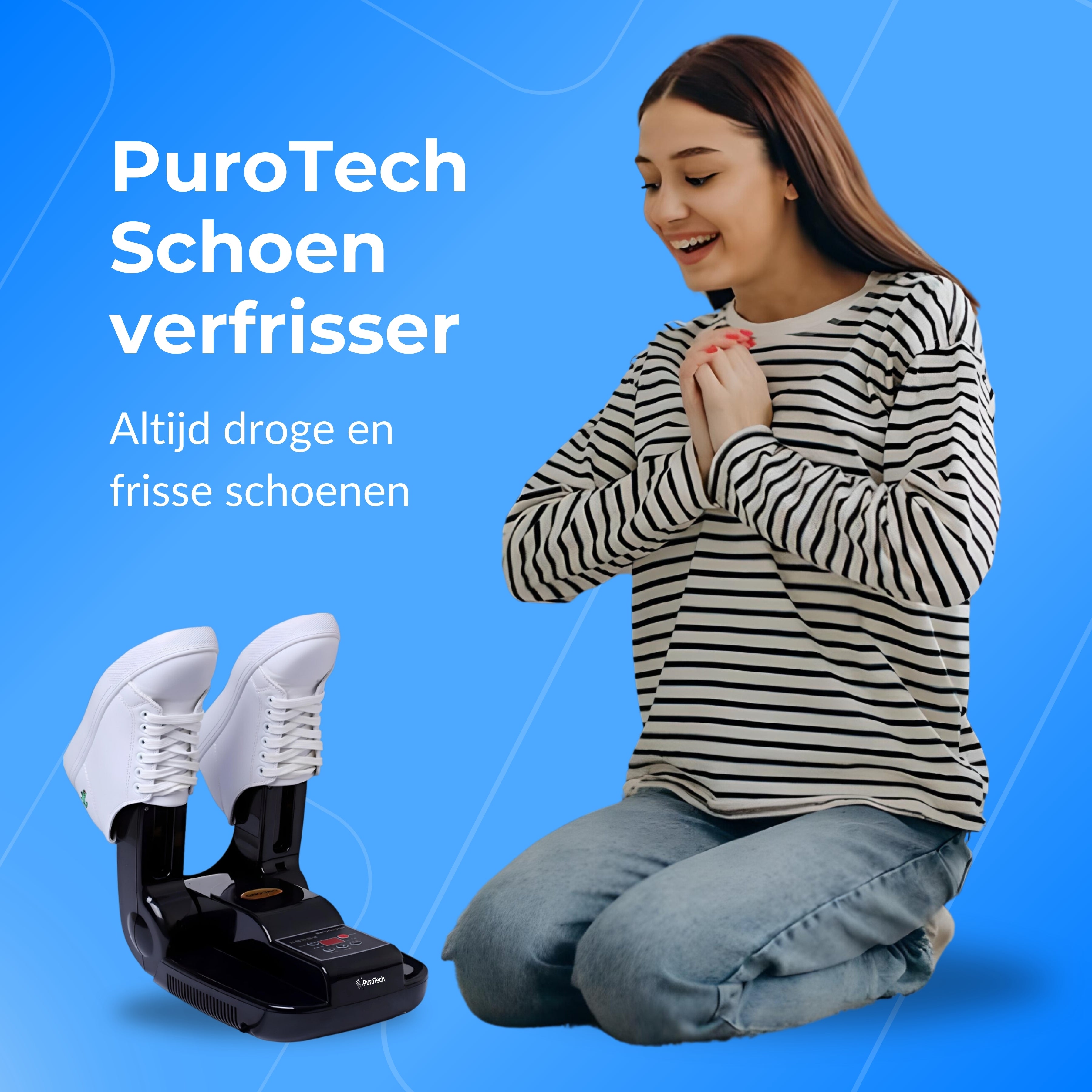 PuroTech - Slimme Schoenendroger - Schoenverfrisser Met Ozonfunctie - Incl. Verlengstuk - Schoendroger met Droogfunctie - Handige Timer - Droge Schoenen - Schoenendroger Elektrisch - Zwart