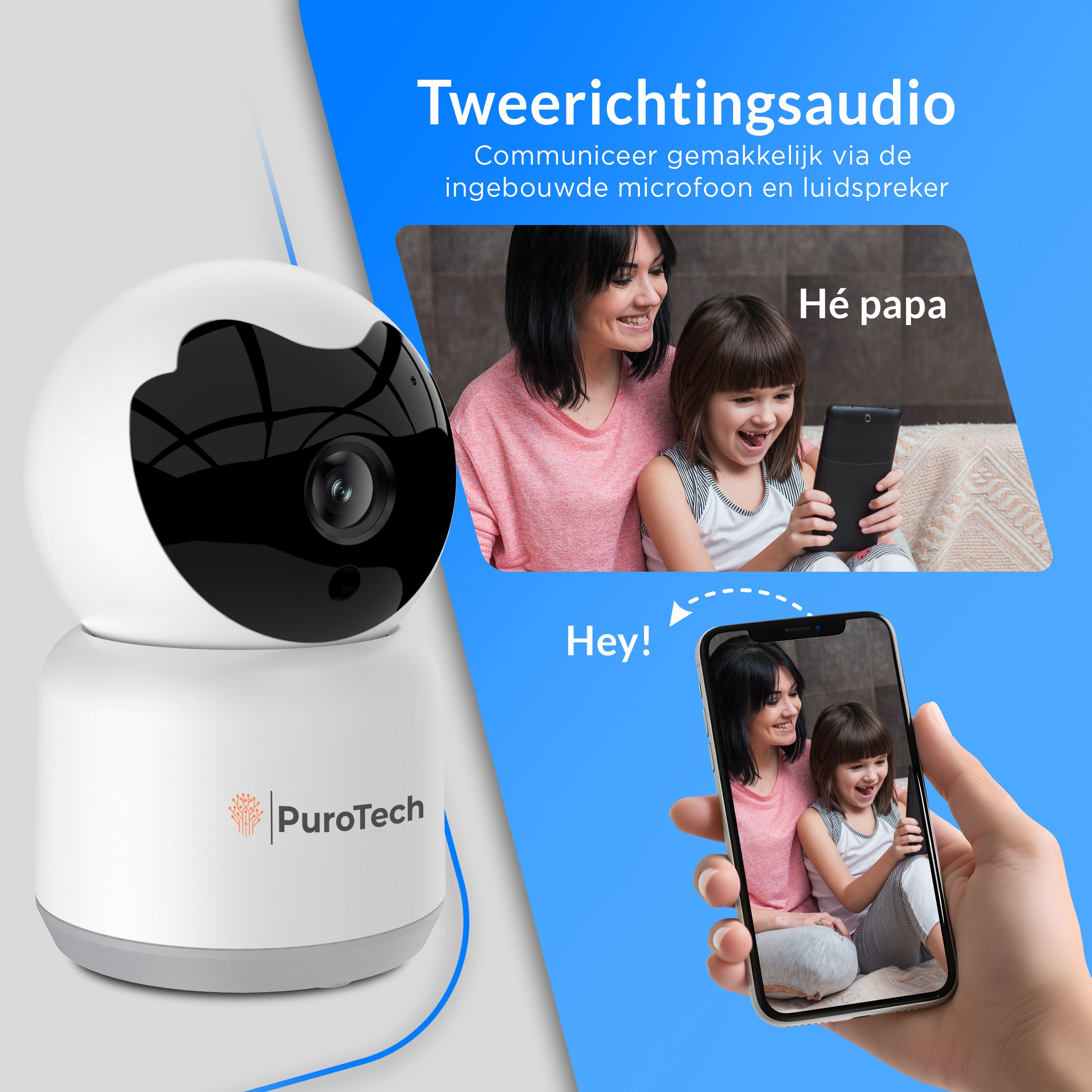 PuroTech Indoor Beveiligingscamera Pro - WiFi en App - 4K